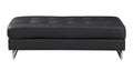 Genuine Leather Ottoman Black Foam Leather