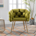 Luxury Modern Simple Leisure Velvet Single Sofa Chair Bedroom Lazy Person Household Dresser Stool Manicure Table Back Chair Olive Green Olive Green Velvet