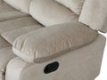 Transitional Microfiber Fabric Recliner Chair Beige Foam Fabric