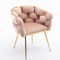 Luxury Modern Simple Leisure Velvet Single Sofa Chair Bedroom Lazy Person Household Dresser Stool Manicure Table Back Chair Pink Set Of 2 Pink Velvet