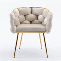 Luxury Modern Simple Leisure Velvet Single Sofa Chair Bedroom Lazy Person Household Dresser Stool Manicure Table Back Chair Turquoise Set Of 2 Beige Velvet