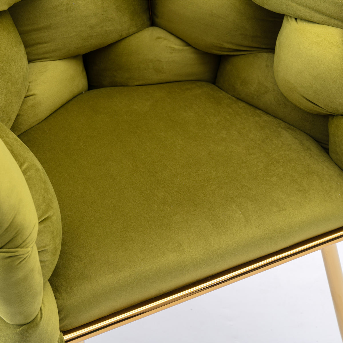 Luxury Modern Simple Leisure Velvet Single Sofa Chair Bedroom Lazy Person Household Dresser Stool Manicure Table Back Chair Olive Green Olive Green Velvet