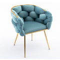 Luxury Modern Simple Leisure Velvet Single Sofa Chair Bedroom Lazy Person Household Dresser Stool Manicure Table Back Chair Blue Blue Velvet