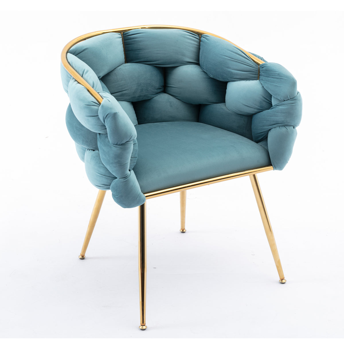 Luxury Modern Simple Leisure Velvet Single Sofa Chair Bedroom Lazy Person Household Dresser Stool Manicure Table Back Chair Blue Blue Velvet
