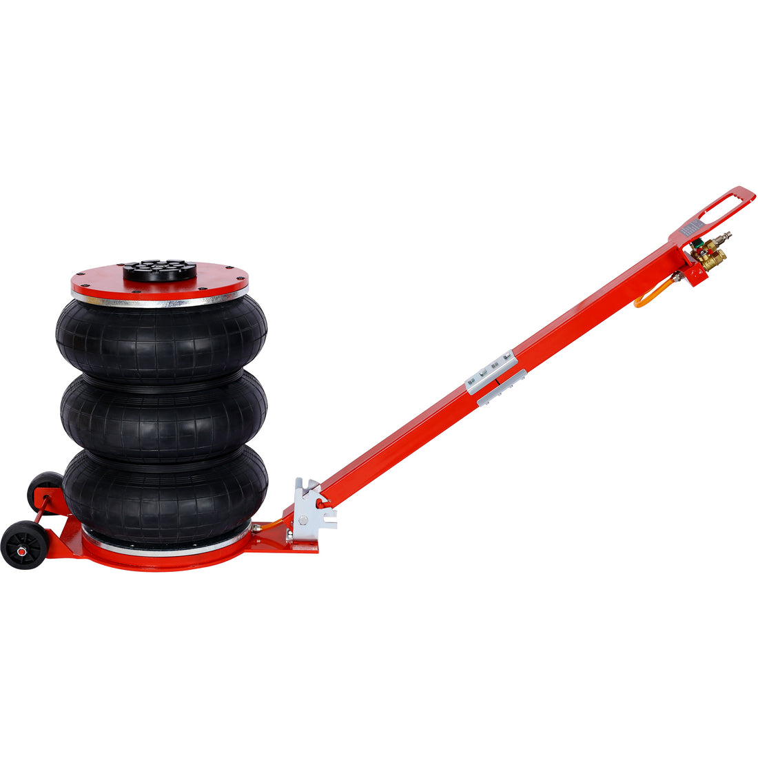 5T Triple Bag Air Jack ,Pneumatic Jack 3 Bag ,Lifting 16In Capacity 5T 11000Lbs,Easy Collapsing Terrain,Red Color Red Steel