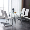 Modern Dining Chairs With Faux Leather Padded Seat Dining Living Room Chairs Upholstered Chair With Metal Legs Design For Kitchen, Living, Bedroom, Dining Room Side Chairs Set Of 4 White Pu C 001 White Foam Pu