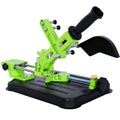 Universal Angle Grinder Stand,Grinder Holder Sliding Handle Bracket,Upgraded Cast Iron Base ,Cutting Angle Adjustable For 100 And 125 Angle Grinder Green Metal