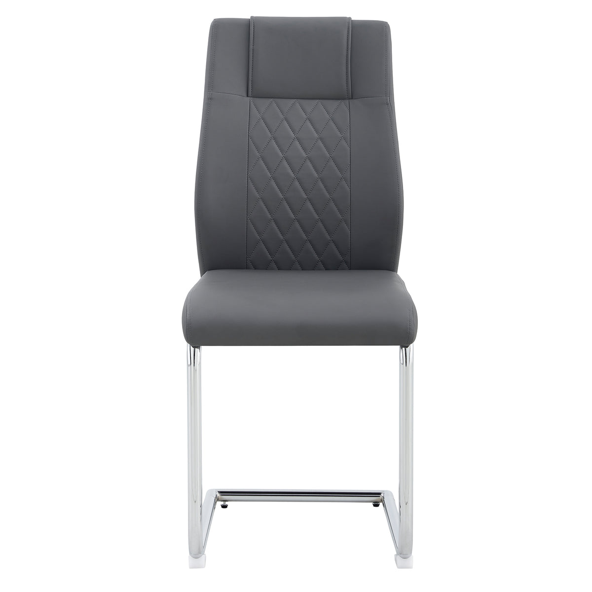 Modern Dining Chairs With Faux Leather Padded Seat Dining Living Room Chairs Upholstered Chair With Metal Legs Design For Kitchen, Living, Bedroom, Dining Room Side Chairs Set Of 4 Grey Pu C 001 Grey Foam Pu