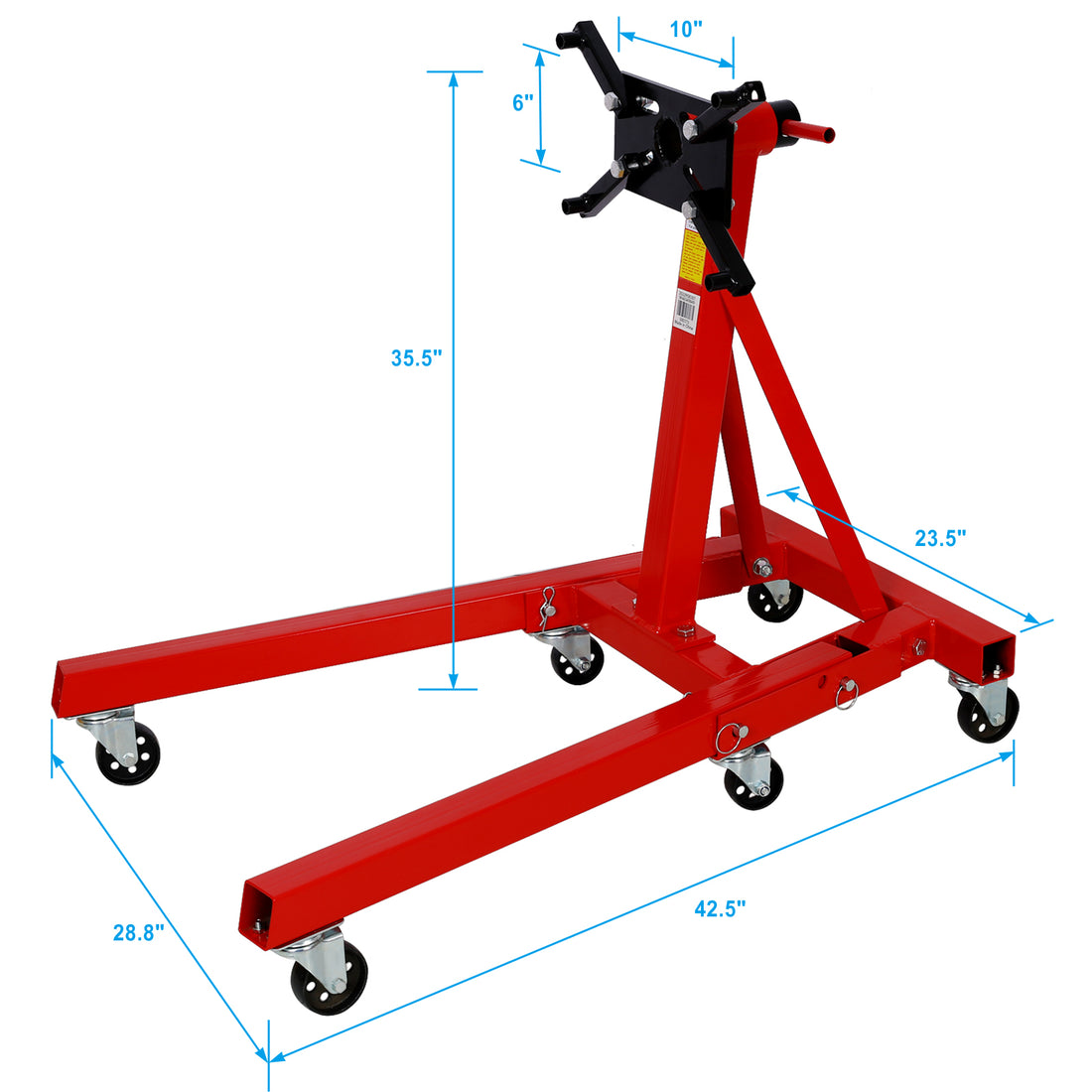 Engine Stand,Vehicle Engine Block Stand,Folding Stand,Steel Ratating Head 2000Lbs Red Steel
