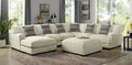 Living Room Lounge Ottoman Beige Chenille Fabric Comfort Cozy Plush Seat Foam Wooden Legs 1Pc Ottoman Only. Beige Chenille Dining Room Grey Contemporary,Modern Square Chenille