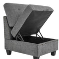 U Shape Modular Sectional Sofa,Diy Combination,Includes Seven Single Chair, Four Corner And One Ottoman,Grey Grey Plywood Chenille 10 Seat