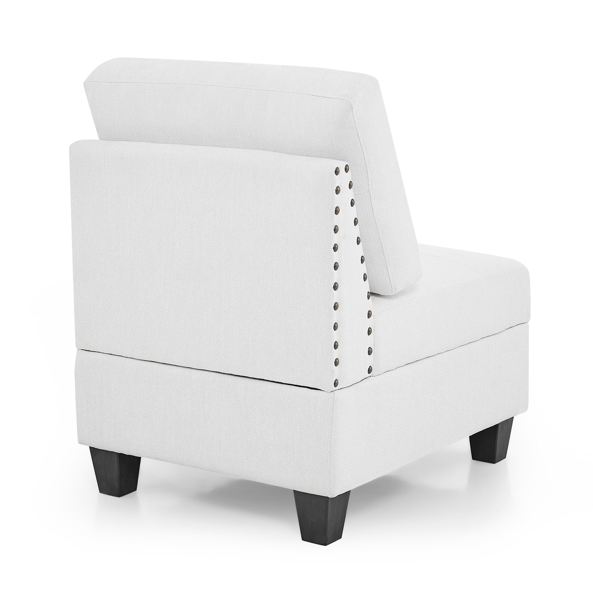 U Shape Modular Sectional Sofa,Diy Combination,Includes Four Single Chair And Two Corner,Ivory Chenille Ivory Chenille