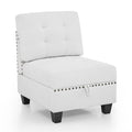 U Shape Modular Sectional Sofa,Diy Combination,Includes Four Single Chair And Two Corner,Ivory Chenille Ivory Chenille