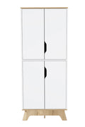 Brinnon Rectangle Kitchen Pantry Light Oak And White White Particle Board