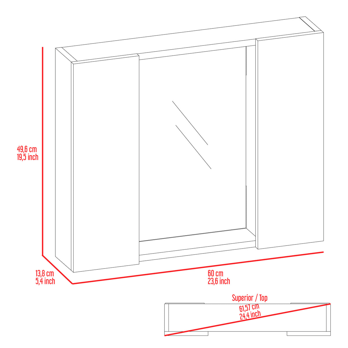 Black Wengue 1 Drawer Medicine Cabinet Black Particle Board