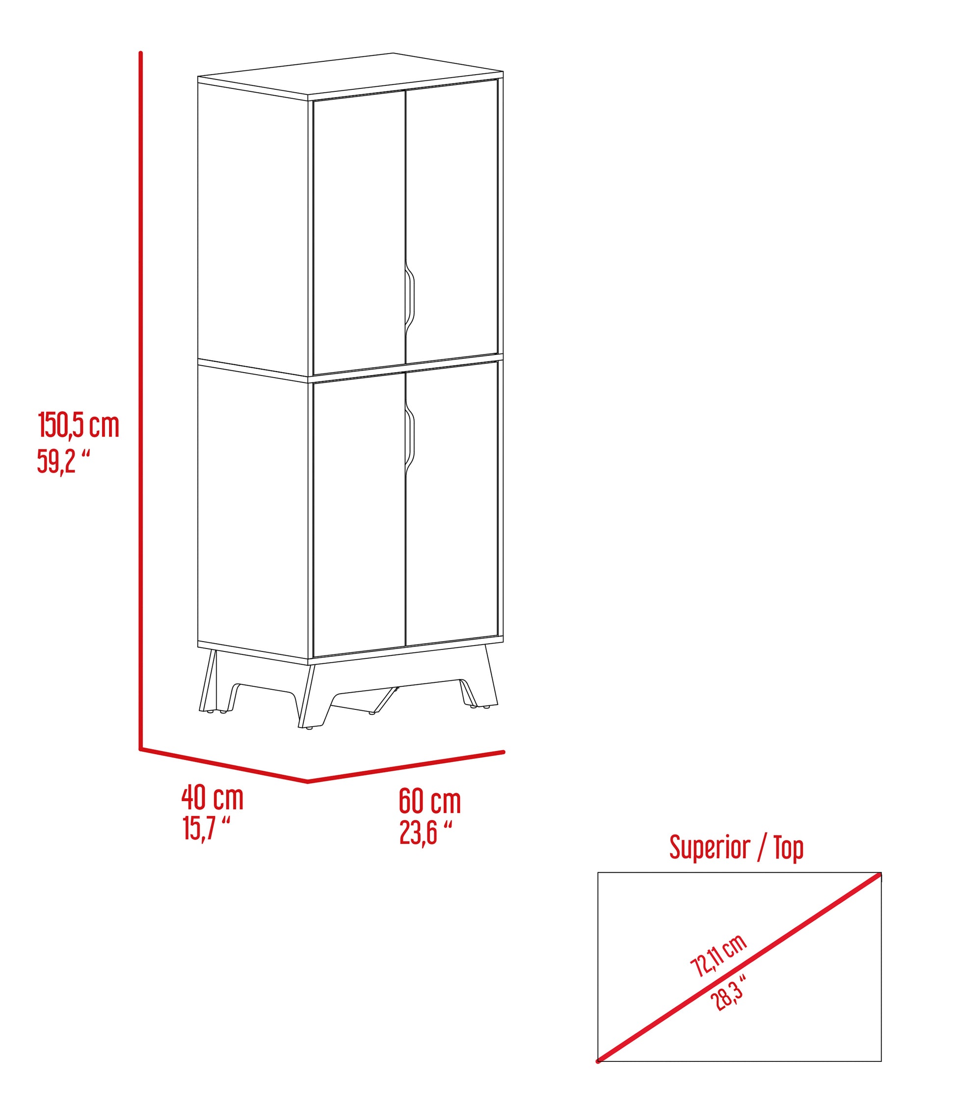 Brinnon Rectangle Kitchen Pantry Light Oak And White White Particle Board