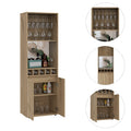 Light Oak 5 Bottle 2 Shelf Bar Cabinet Light Oak Particle Board