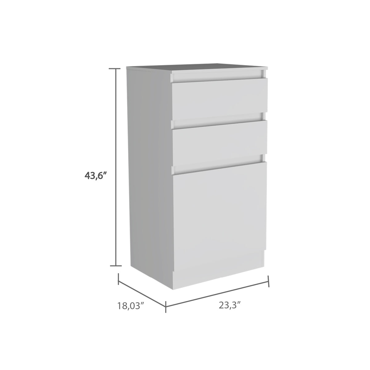 Cassel 2 Drawer Dresser White White Particle Board