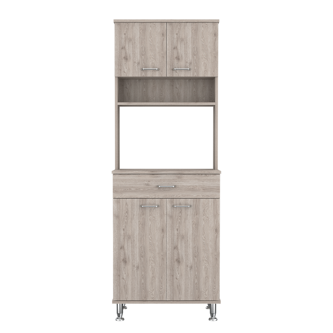 Santa Maria 1 Drawer 1 Shelf Area Pantry With Adjustable Metal Legs Light Grey Light Gray Particle Board
