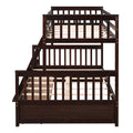 Twin Over Full Bunk Bed With Ladders And Two Storage Drawers Espresso Old Sku:Lt000165Aap Twin Espresso Solid Wood