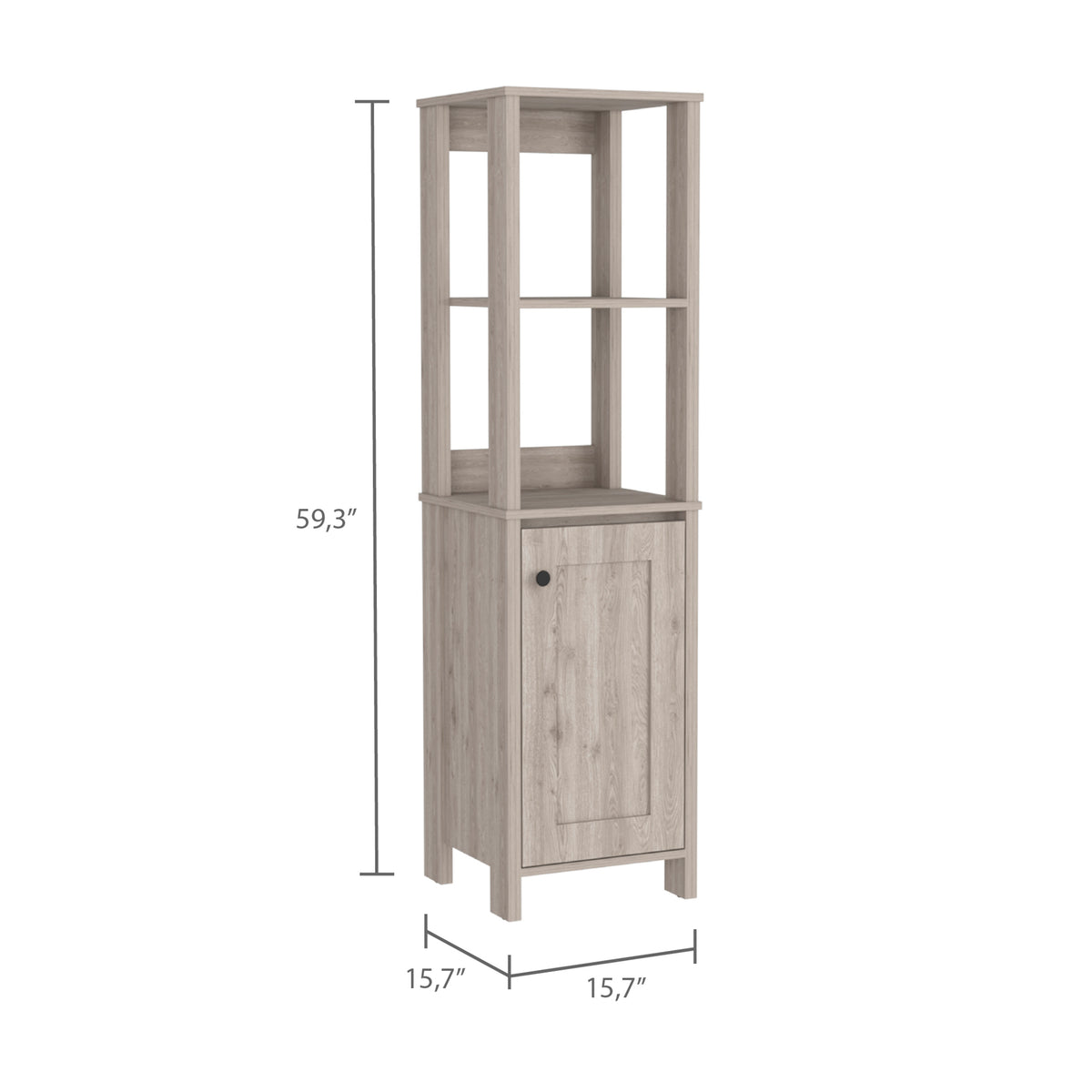 Hanover 4 Shelf Linen Cabinet Light Grey Light Gray Particle Board