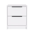 Cannon 2 Drawer Nightstand White White Particle Board