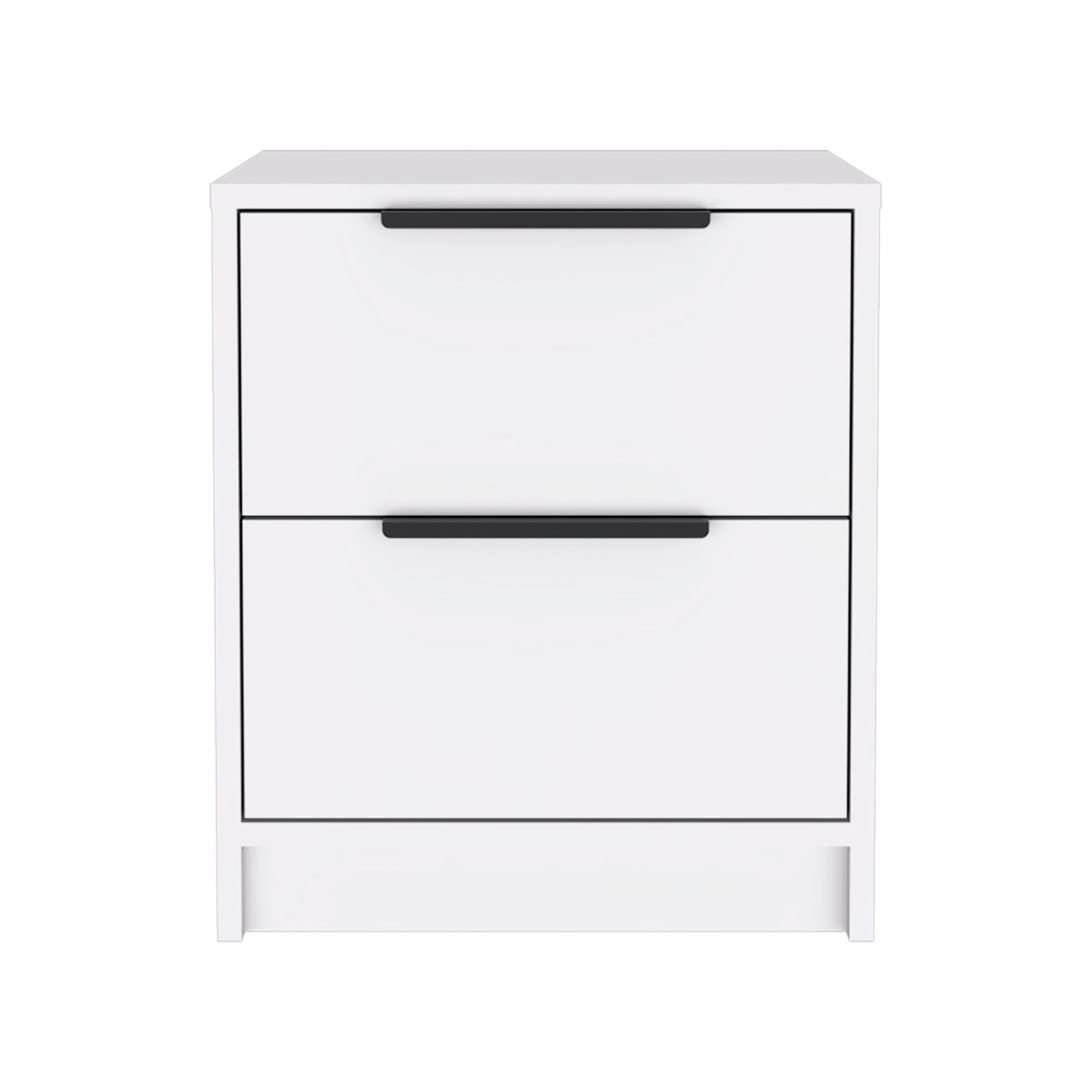 Cannon 2 Drawer Nightstand White White Particle Board