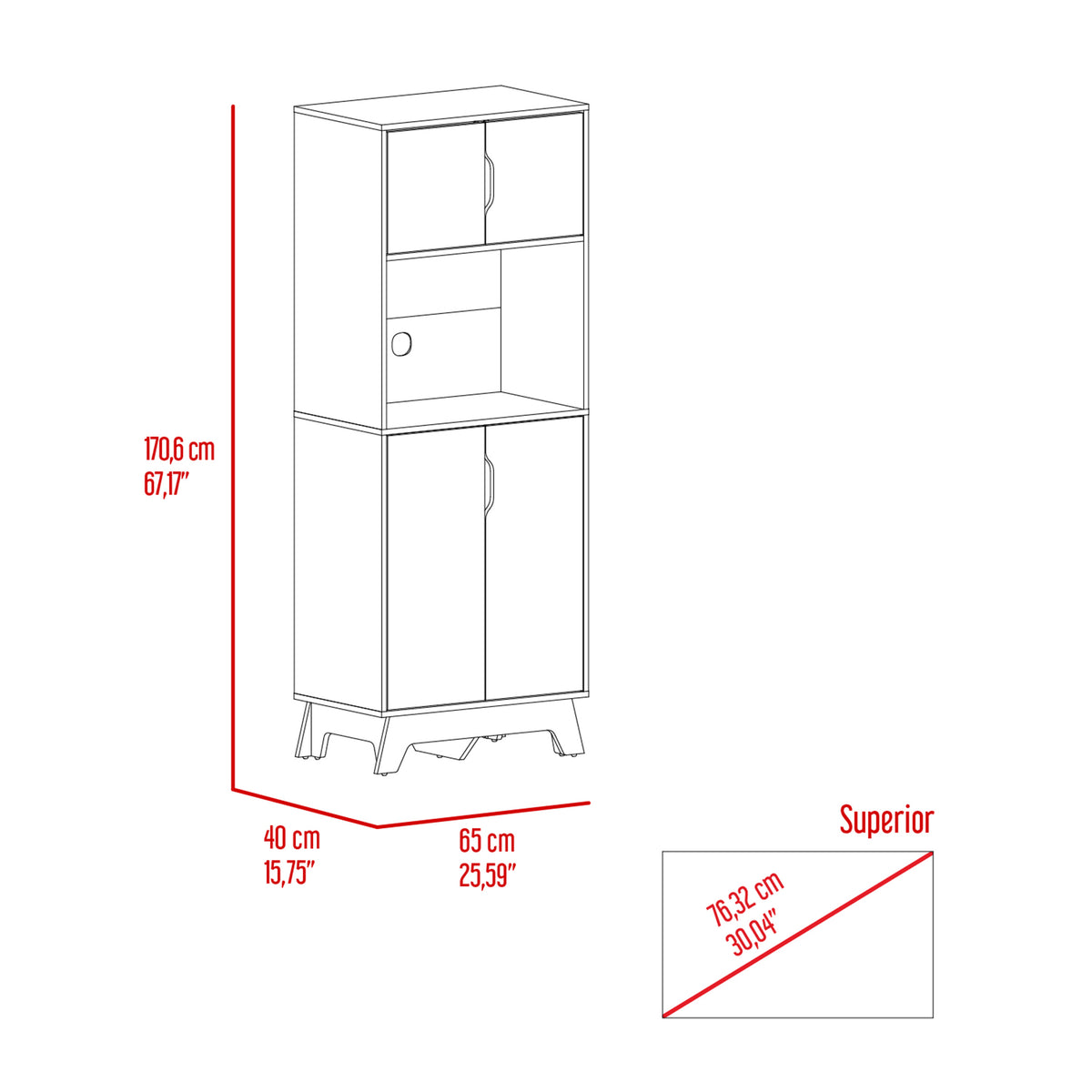 Danville 1 Drawer Microwave Pantry Cabinet Light Oak And White White Particle Board