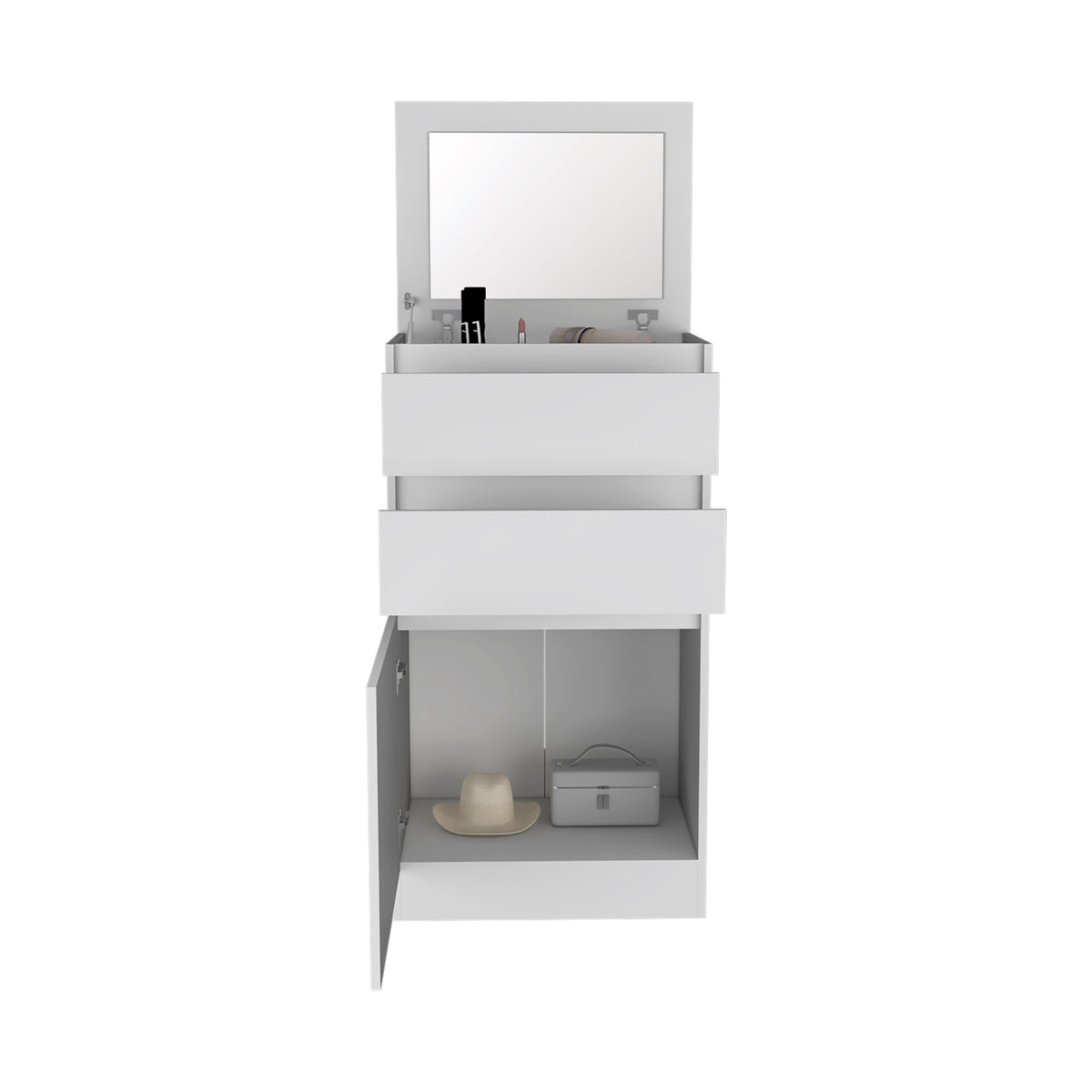 Cassel 2 Drawer Dresser White White Particle Board
