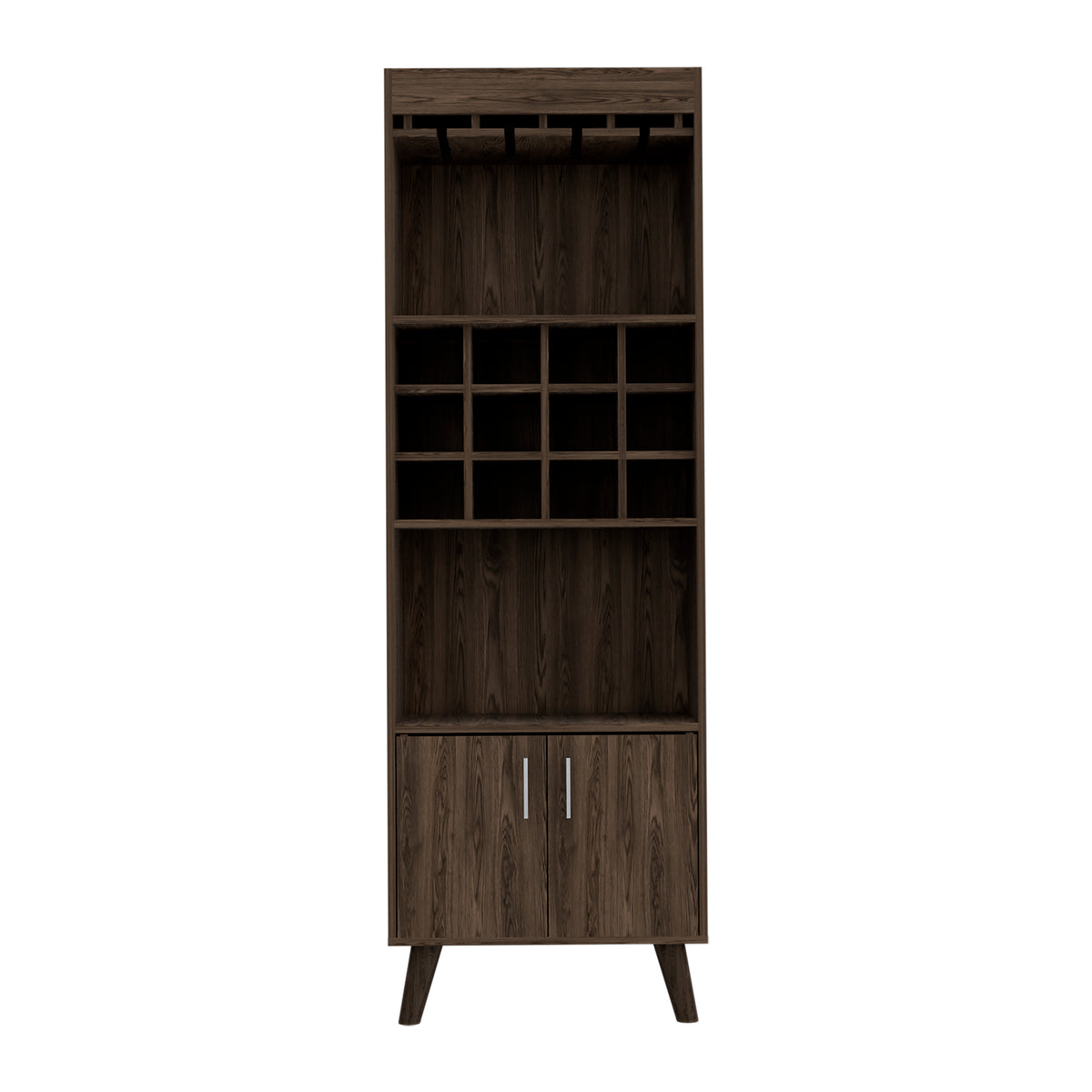 Dark Walnut 1 Drawer 2 Shelf Bar Cabinet Brown Particle Board