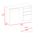 Black Wengue 3 Drawer 1 Shelf Computer Desk Black Particle Board