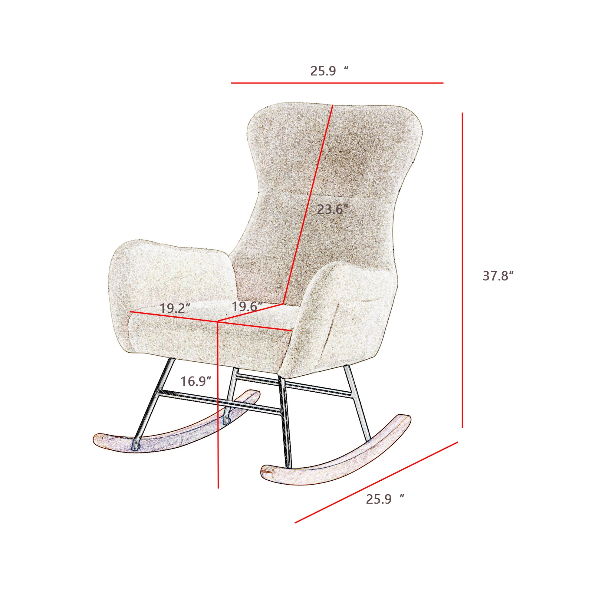 Pink Velvet Rocking Chair Pink Foam Metal