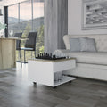 White And Light Oak 1 Drawer 1 Shelf Lift Top Coffee Table White Particle Board