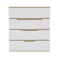 Lynbrook 4 Drawer Dresser White And Light Oak White Particle Board