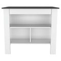Rockaway 3 Shelf Kitchen Island White And Onix White Particle Board