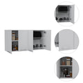Stockton Rectangle Four Swing Doors Wall Cabinet White White Particle Board