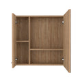 4 Shelf Bathroom Medicine Cabinet With Mirror Beige Particle Board