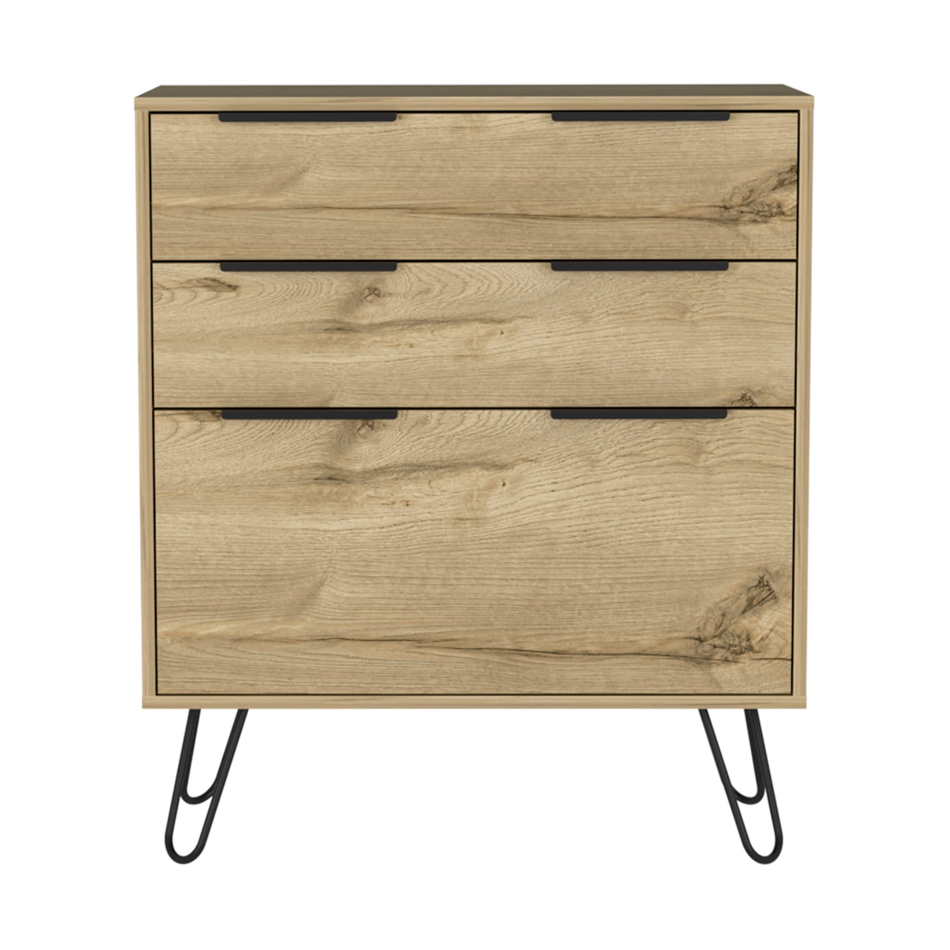 Kirsage 3 Drawer Dresser Light Oak Light Oak Particle Board