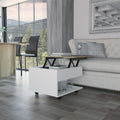 White And Light Oak 1 Drawer 1 Shelf Lift Top Coffee Table White Particle Board