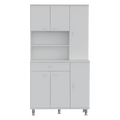 Tigard 1 Shelf 1 Drawer Pantry Cabinet White White Particle Board