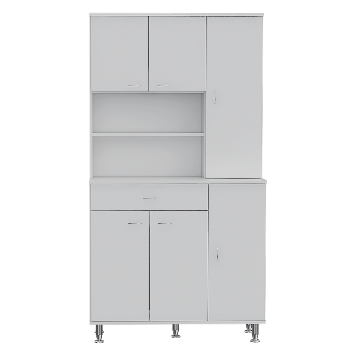 Tigard 1 Shelf 1 Drawer Pantry Cabinet White White Particle Board