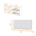 Stockton Rectangle Four Swing Doors Wall Cabinet White White Particle Board