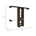 Calveston 1 Drawer 4 Shelf Closet System Dark Walnut Brown Particle Board
