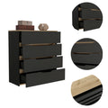 Lynbrook 4 Drawer Dresser Black Wengue And Light Oak Black Particle Board