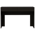 Black Wengue 2 Drawer Computer Desk Black Particle Board