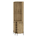 Macadamia 5 Bottle 2 Shelf Bar Cabinet Beige Particle Board