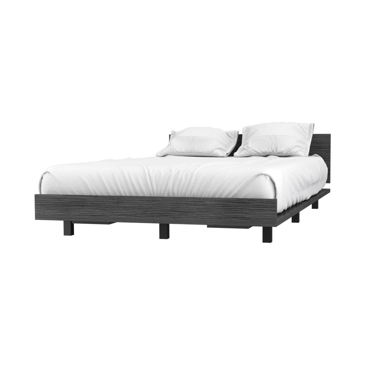 Nimmo Twin Bed Frame Smokey Oak Twin Gray Particle Board