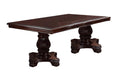 Formal Dining Room Table W Leaf 2X Arm Chairs And 6X Side Chairs Brown 9Pc Set Dining Table Double Pedestal Base Royal Rectangle Table Brown Wood Dining Room Solid Wood Rubberwood Rectangular Dining Table With Chair Wood Wood Brown Seats 8