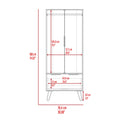 Light Oak Wooden Wardrobe With 2 Doors And 1 Drawer Light Oak Particle Board