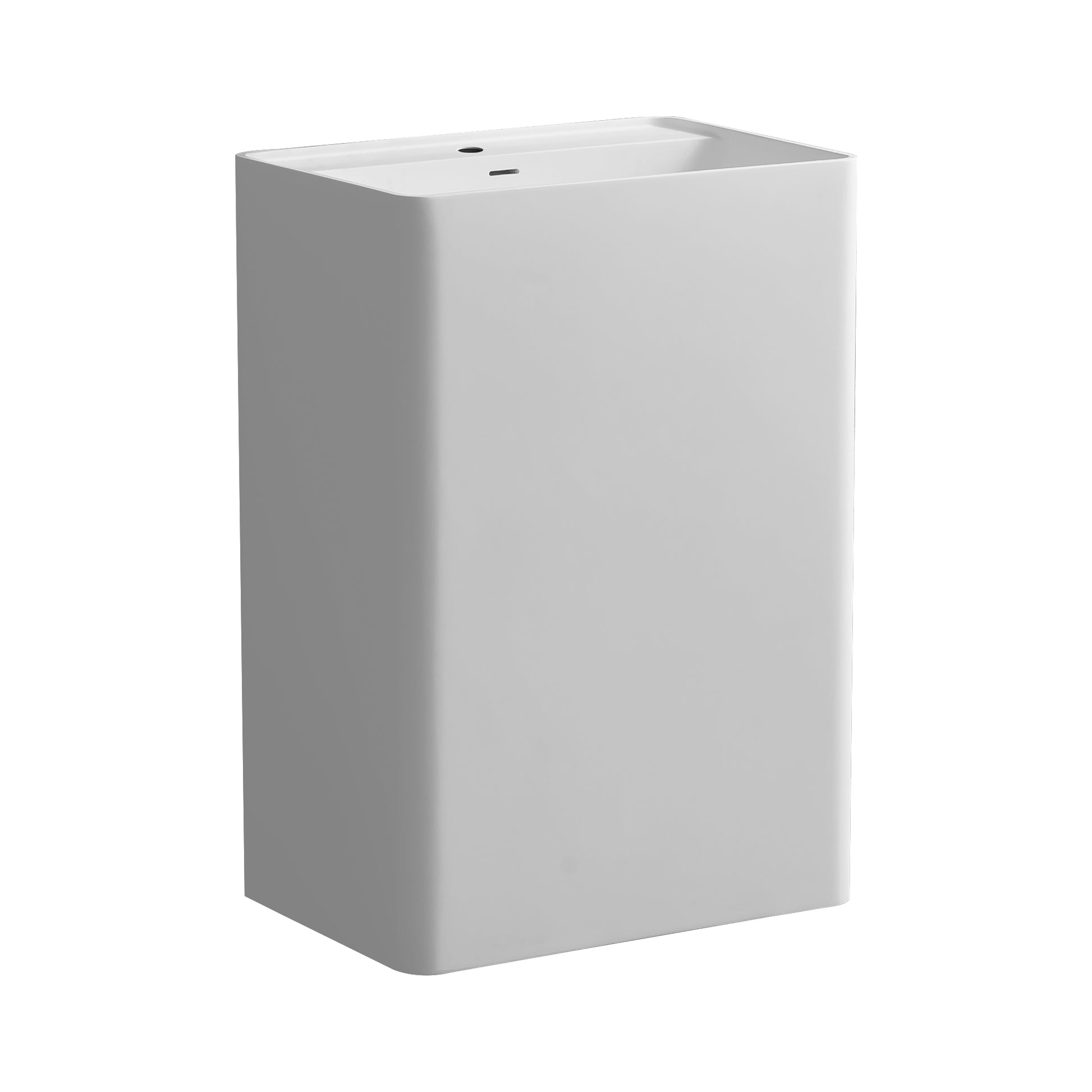 23.6"Solid Surface Basin White Solid Surface
